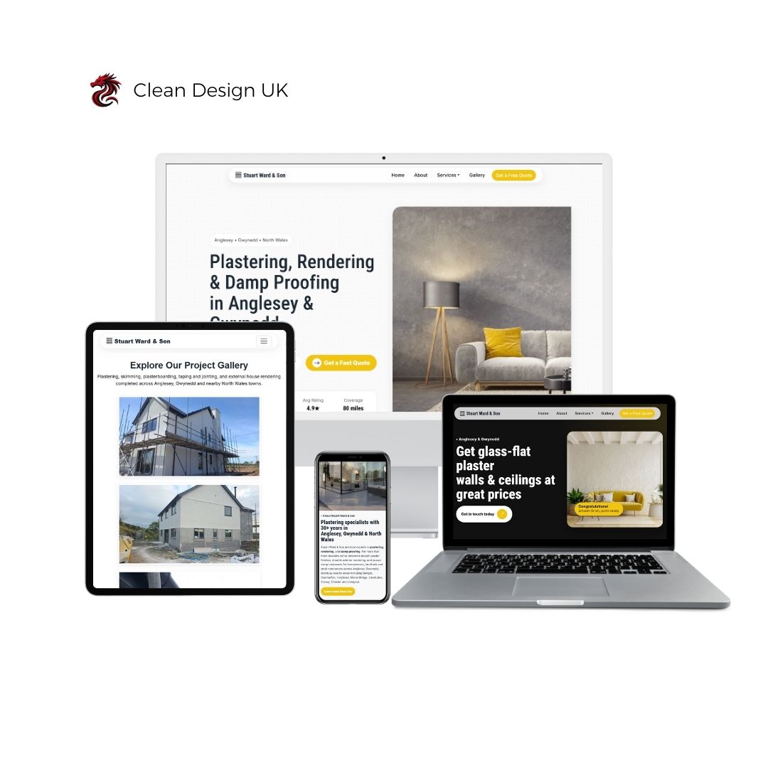 stuart ward and son anglesey north wales website design with seo and fully responsive